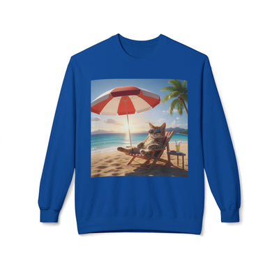 Beach Vibes Cat Crewneck Sweatshirt