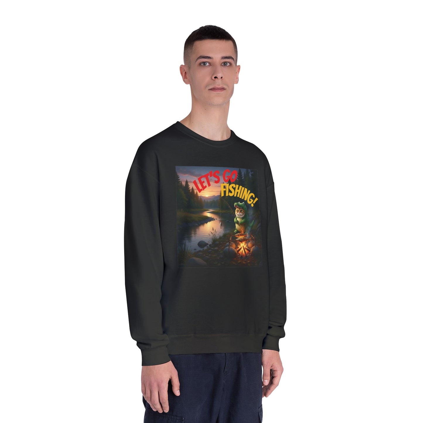 Crocodile Cat Fishing Unisex NuBlend Sweatshirt style 1