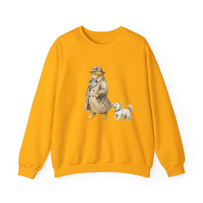 Watercolor Cat & Dog painting unisex Crewneck Sweatshirt style 2