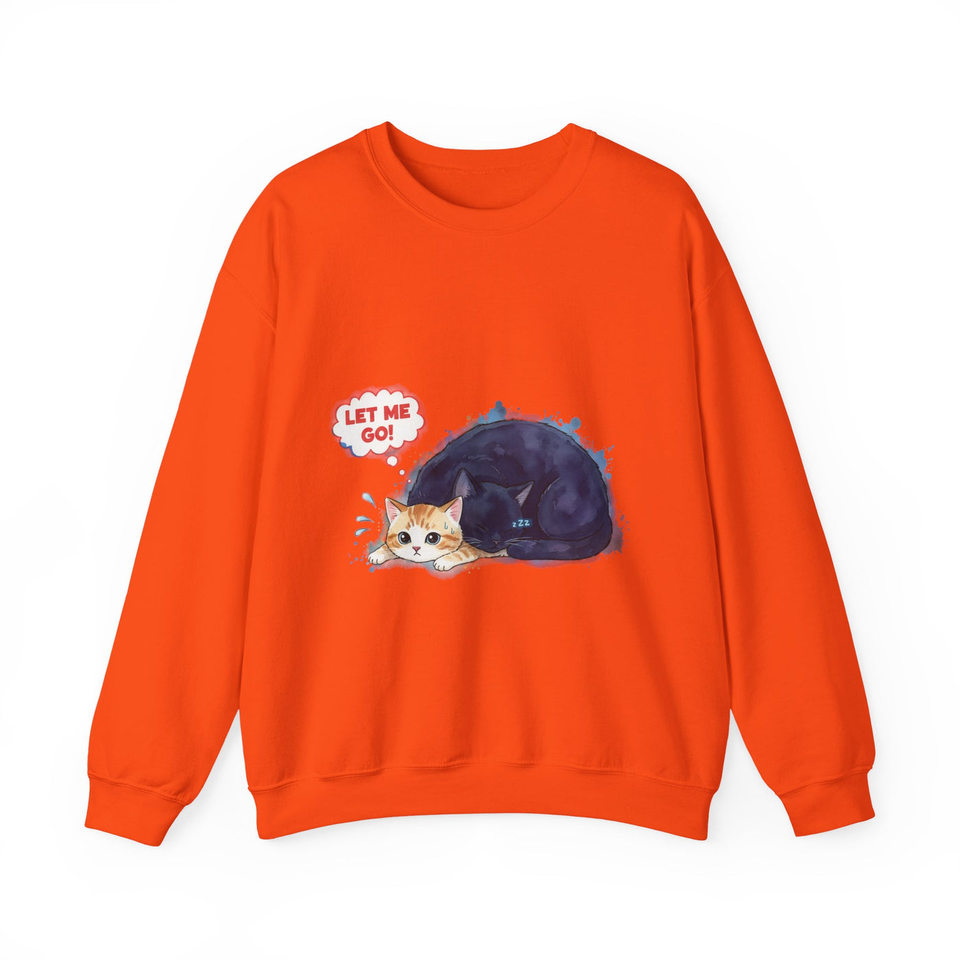 Watercolor painting style 1 Men & Women Cute Cat Pile Crewneck Sweatshirt