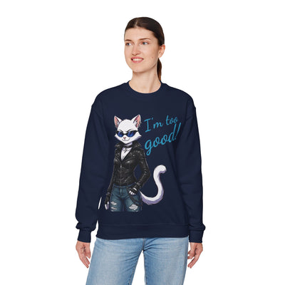 Cool Cat style 3 Unisex Crewneck Sweatshirt | Cozy Gift for Cat Lovers, Casual Wear, Unique Graphic Sweatshirt, Birthday Gift, Everyday Style