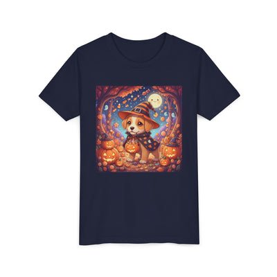 Halloween cute puppy anime style 1 Youth Tee, Short Sleeve T-Shirt, Kids Halloween Apparel, Cute Dog Tee, Fall Outfit for Children