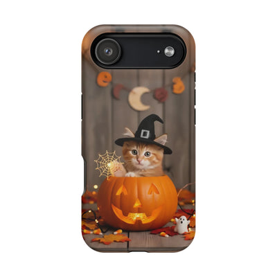 Halloween cute kitten photo style 2 Magnetic Phone Case, Cat Lover Gift, Impact-Resistant iPhone Case, Funny Pet Accessory, Unique Animal Design