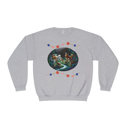 Cats & Dogs Happy Garden Unisex NuBlend Crewneck Sweatshirt style 1