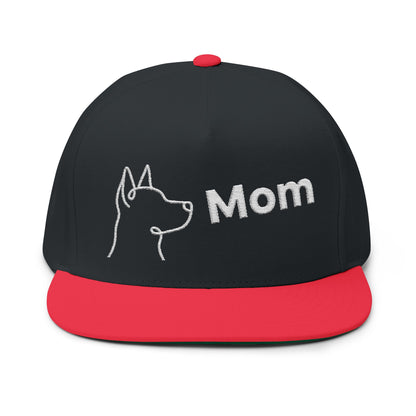 Stylish Embroidered Dog Mom Flat Bill Cap style 2