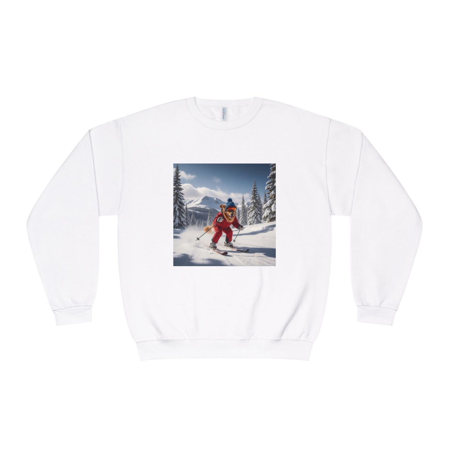 Skiing Dog Graphic Unisex NuBlend Crewneck Sweatshirt