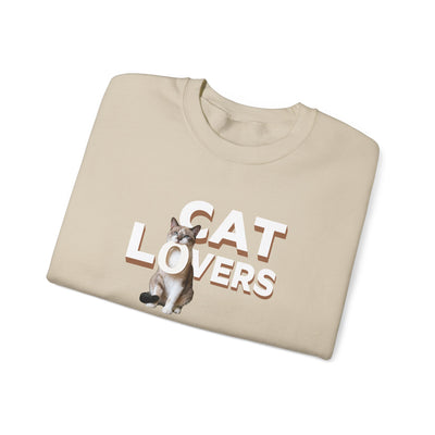 cat lovers cute kitten sweatshirt featuring a cute kitten graphic on a beige crewneck.