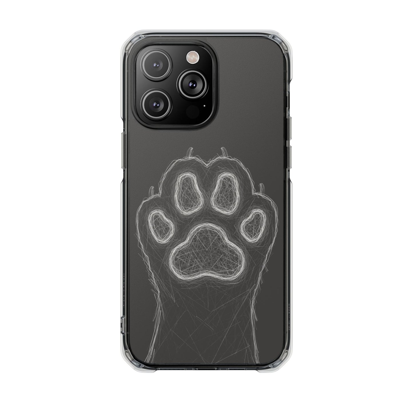 Grey Cat Paw Print Magnetic iPhone Case