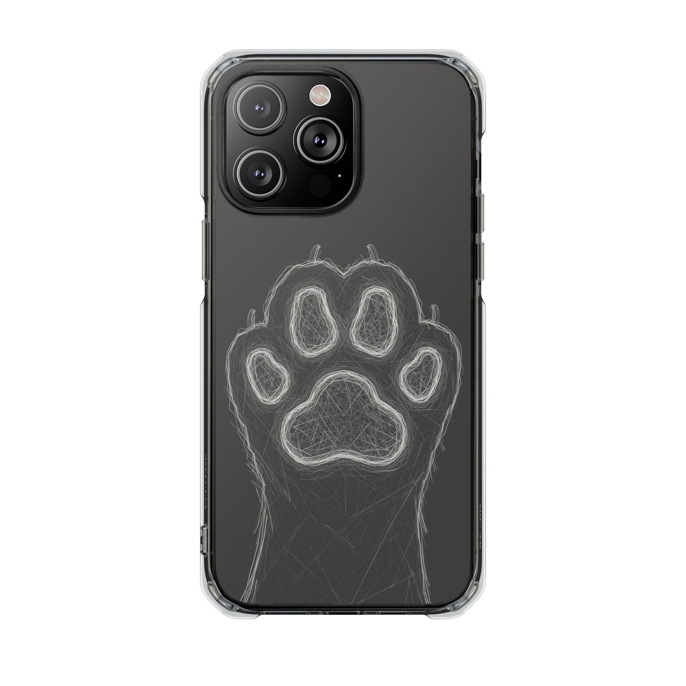 Grey Cat Paw Print Magnetic Case for Pet Lovers