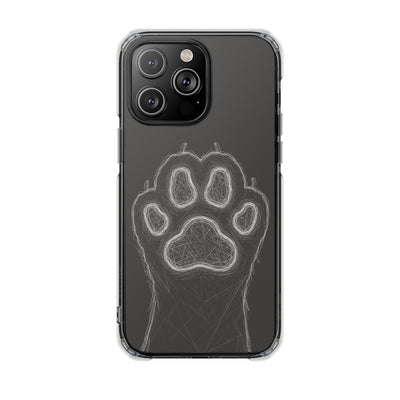 Grey Cat Paw Print Magnetic Case for Pet Lovers
