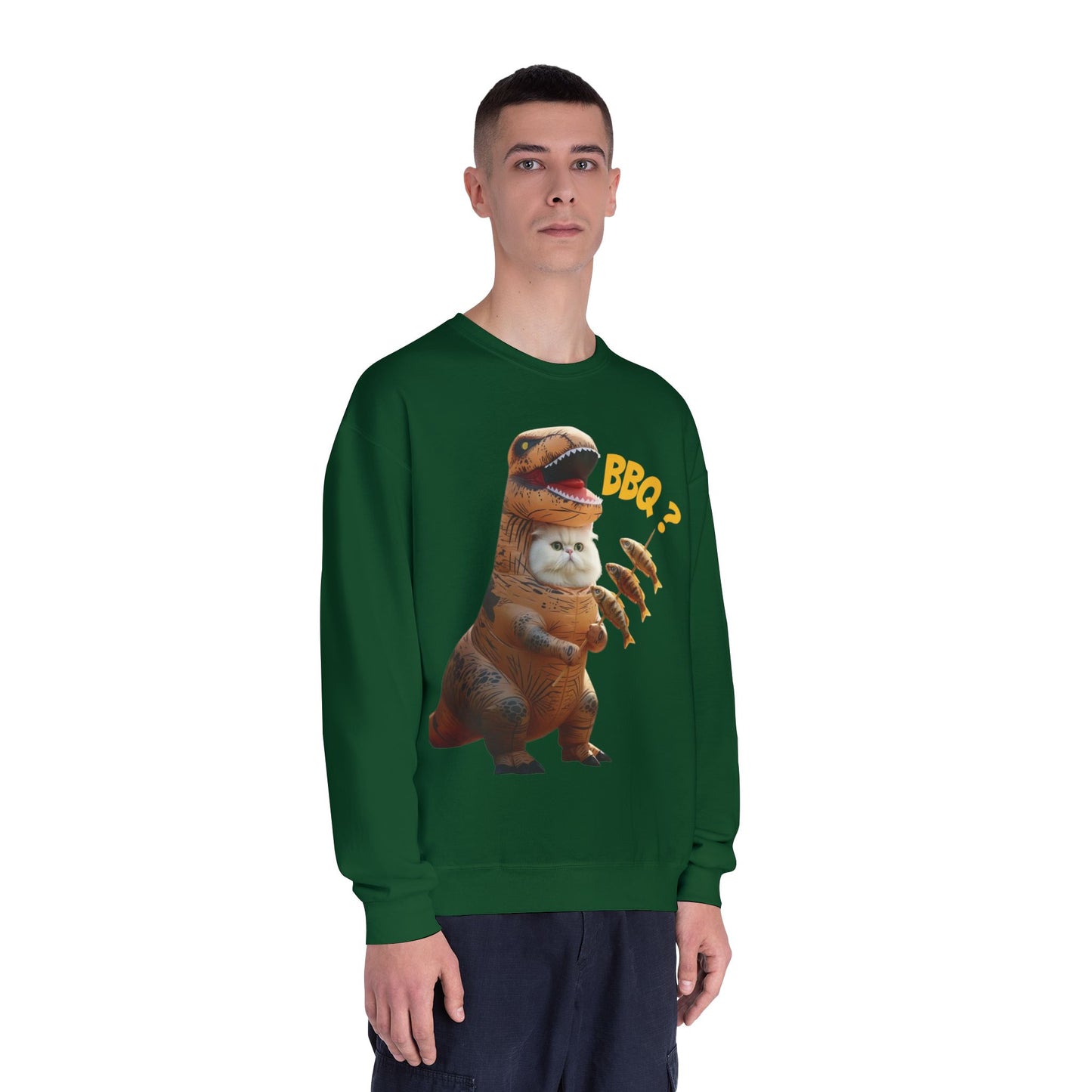 Tyrannosaurus Cat BBQ Unisex NuBlend Crewneck Sweatshirt