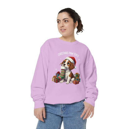 Puppy wait for Christmas presents Unisex Crewneck Sweatshirt style 3