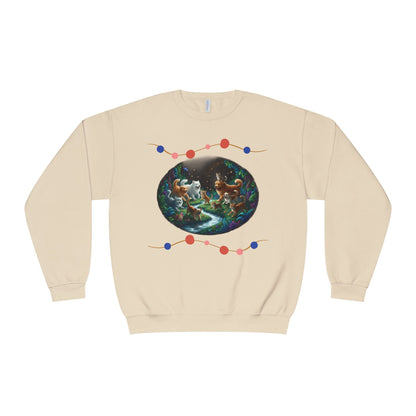 Cats & Dogs Happy Garden Unisex NuBlend Crewneck Sweatshirt style 1
