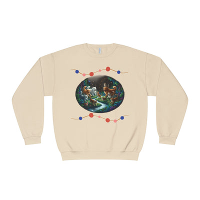 Cats & Dogs Happy Garden 1 Unisex NuBlend® Crewneck Sweatshirt