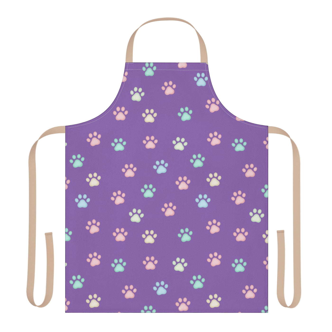 Cute Pet Lover's Apron with 5-Color Straps, Cat Paw Print Kitchen Apron, Gift for Animal Lovers, Cooking Accessory, Pet-Themed Gift