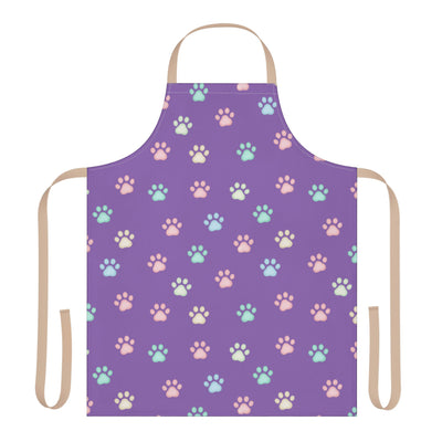 Cute Pet Lover's Apron with 5-Color Straps, Cat Paw Print Kitchen Apron, Gift for Animal Lovers, Cooking Accessory, Pet-Themed Gift
