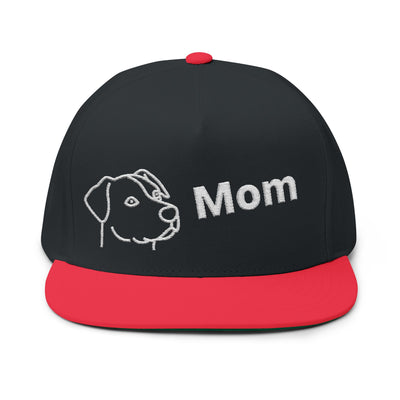 Dog Mom style 1 Flat Bill Cap | Stylish Pet Lover Hat | Perfect Gift for Dog Owners | Embroidered Dog Mom Cap | Fun Pet Accessories
