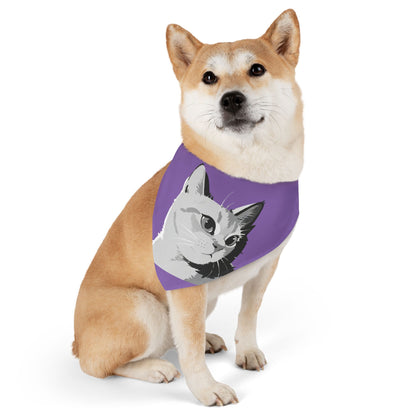 Cat head Bandana Collar Cats and Dogs Accessory Purple