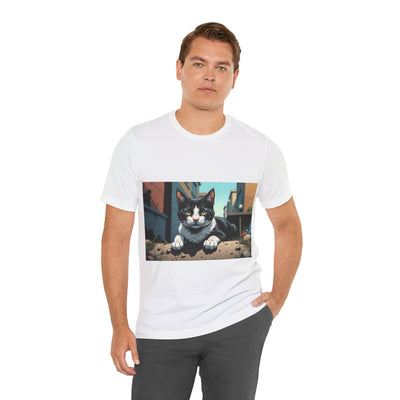 Cool Cat Graphic Tee style 1 - Unisex Jersey Short Sleeve Tee, Cat Lover Gift, Cute Cat T-Shirt, Casual Wear, Pet Owner Apparel