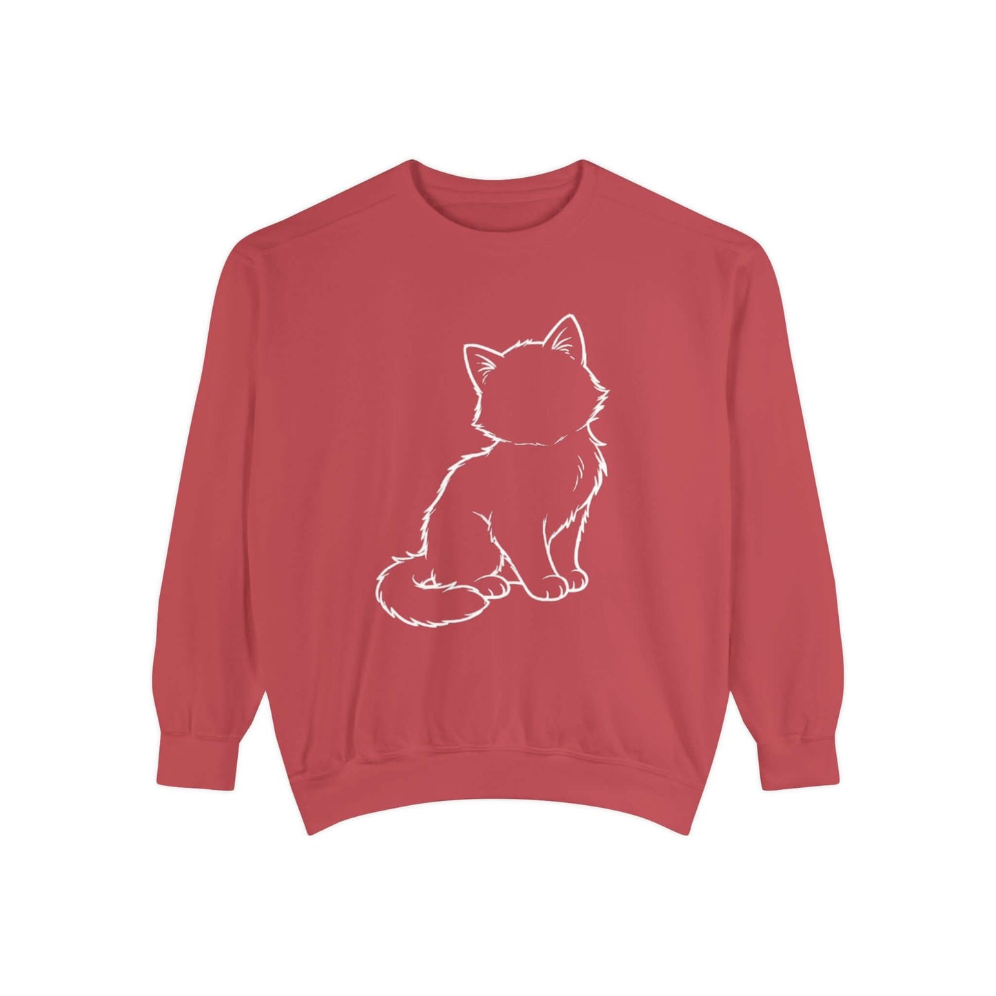 Sitting Cat Shadow Cozy Graphic Unisex Crewneck Sweatshirt style 1