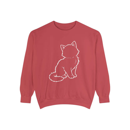 Sitting Cat Shadow Cozy Graphic Unisex Crewneck Sweatshirt style 1