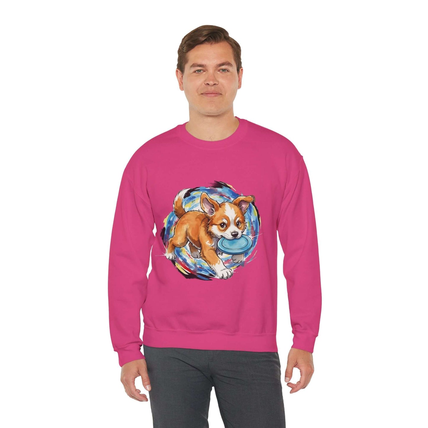 Watercolor Dog painting Unisex Crewneck Sweatshirt style 4