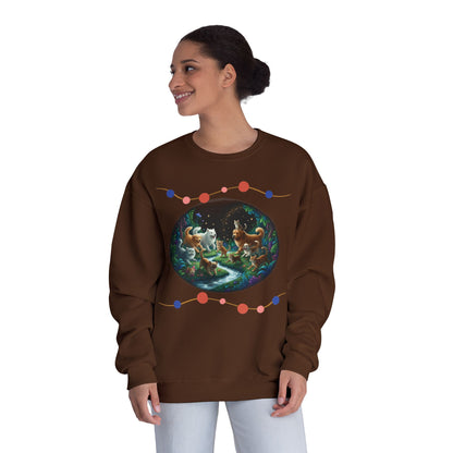 Cats & Dogs Happy Garden Unisex NuBlend Crewneck Sweatshirt style 1