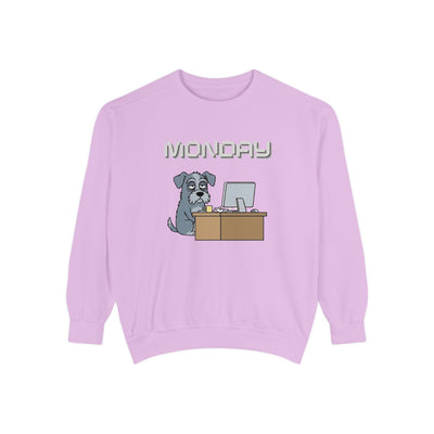 Monday Face Dog Stares Blankly Unisex Crewneck Sweatshirt style 2