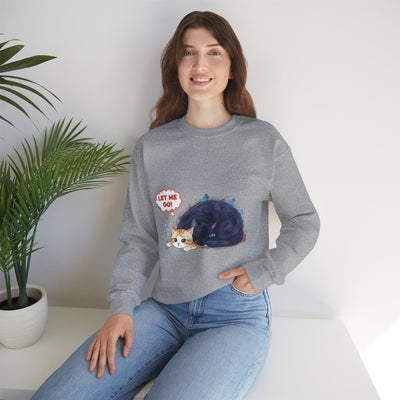 Watercolor painting style 1 Men & Women Cute Cat Pile Crewneck Sweatshirt