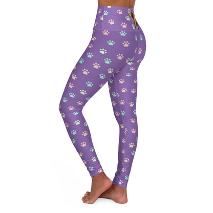 Cat Paw Print High Waisted Women Yoga Leggings style 2