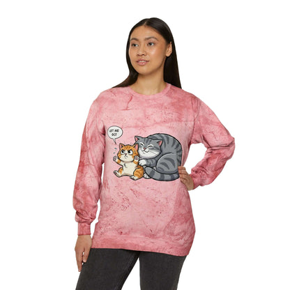 Let Me Go Cat Cozy Crewneck Sweatshirt Tie-Dye style 4