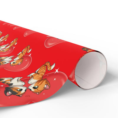 Cats in Love Red Themed Wrapping Paper, Perfect for Cat Lovers, Gift Wrap for Birthdays, Valentine’s Day, Pet Adoption Events, and More!