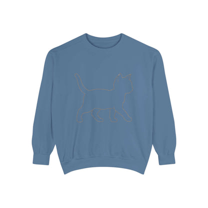 Walking Cat Shadow Cozy Graphic Unisex Crewneck Sweatshirt style 2