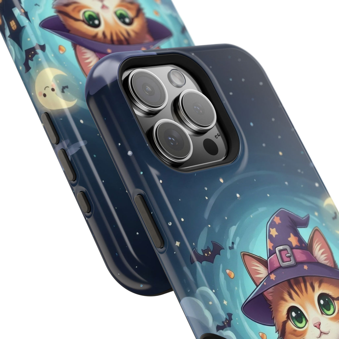 Halloween cute kitten anime style 2 Magnetic Phone Case, Cat Lover Gift, Impact-Resistant iPhone Case, Funny Pet Accessory, Unique Animal Design