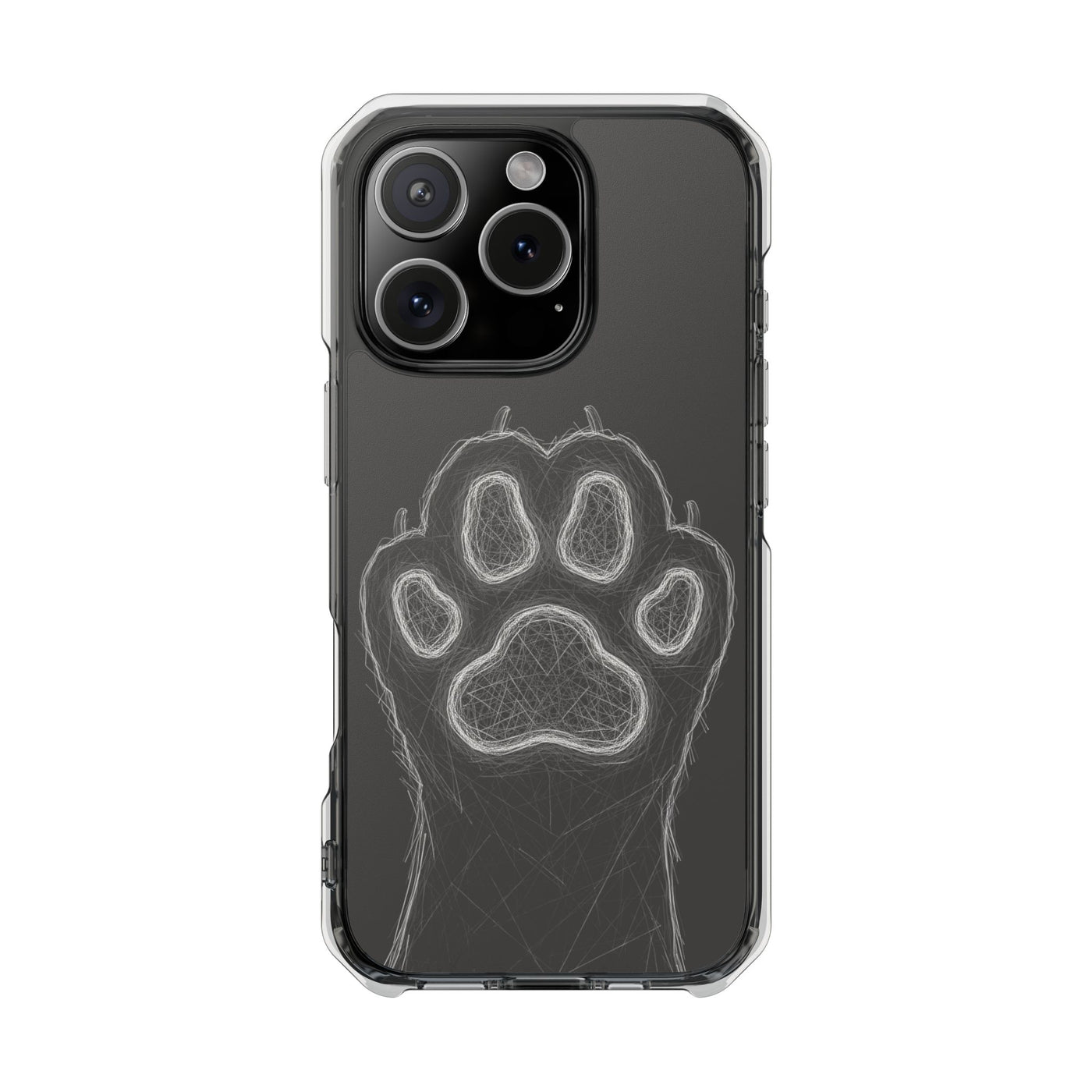 Grey Cat Paw Print Magnetic Case for Pet Lovers
