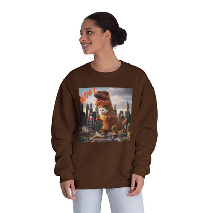 Tyrannosaurus Cat in city Unisex NuBlend Sweatshirt style 1