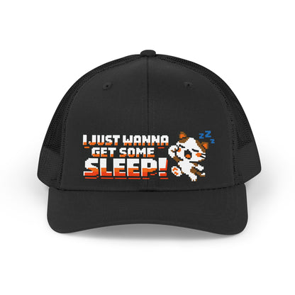 I just wanna get some sleep Cute Cat Retro Cap Trucker Hat