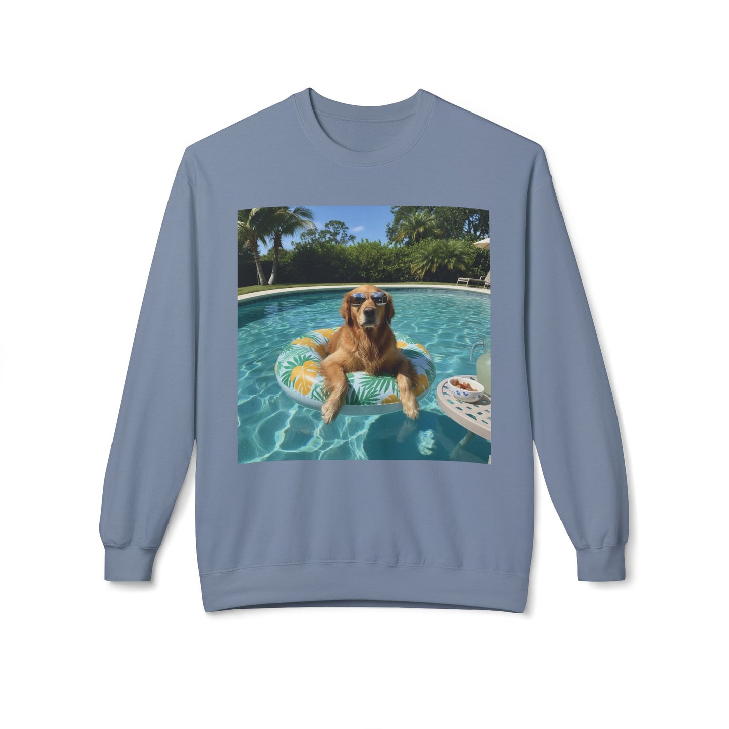 Swimming Pool Vibes Graphic Dog Unisex Crewneck Sweatshirt