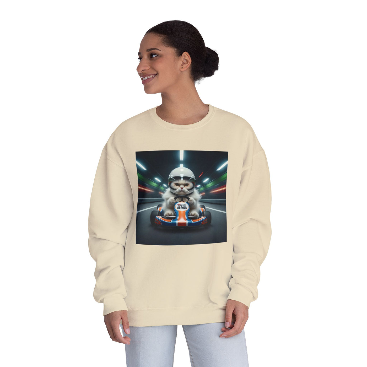 Go Kart Cat style 2 Unisex NuBlend® Crewneck Sweatshirt