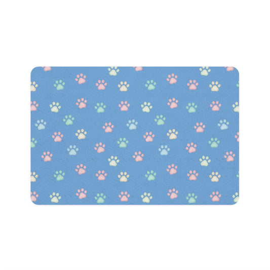 Cat Dog Paw pattern 12x18 inches Pet Food Mat style 2