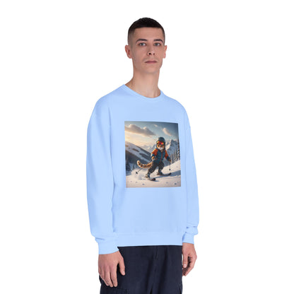 Skiing Cat Graphic Unisex NuBlend Crewneck Sweatshirt