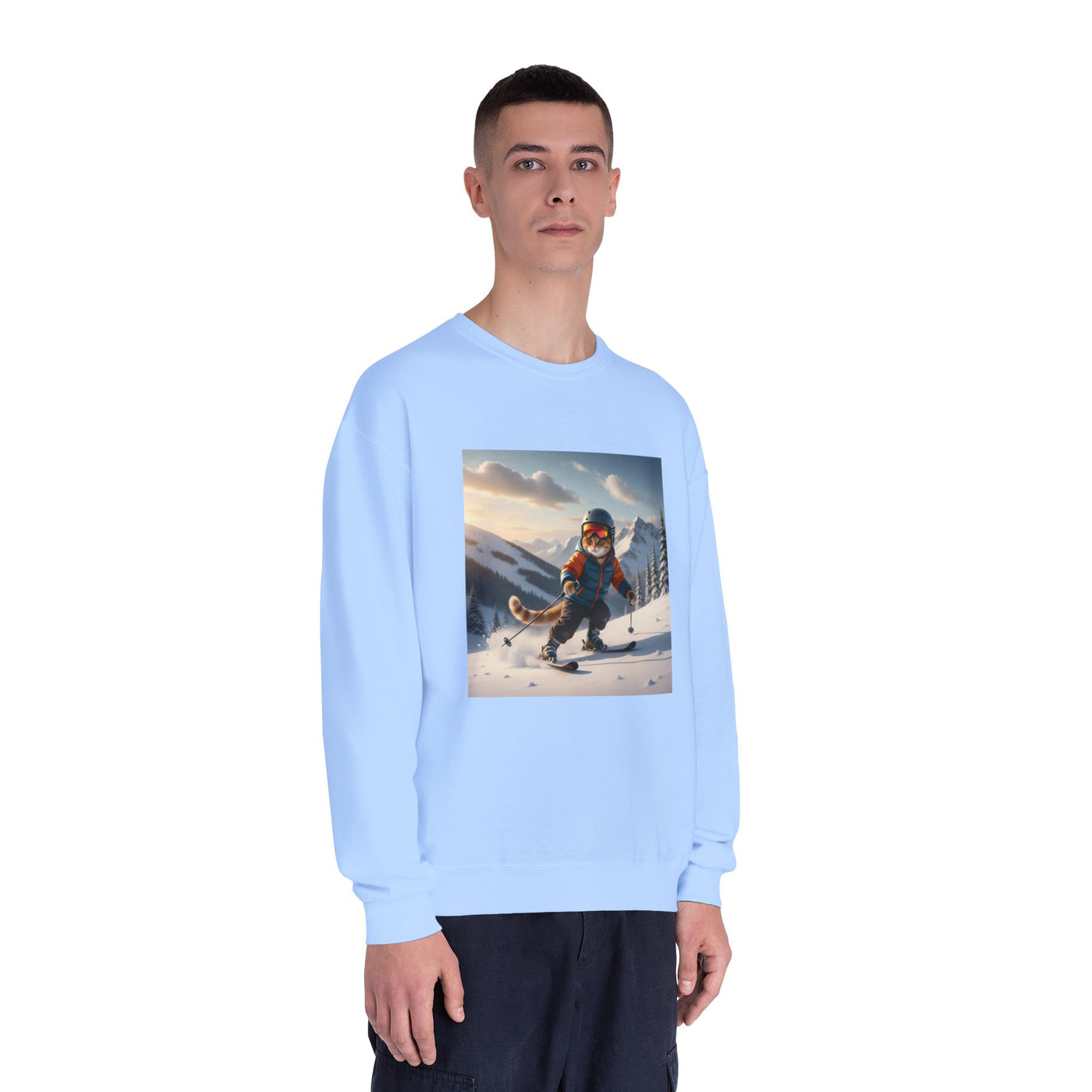 Skiing Cat Unisex NuBlend® Crewneck Sweatshirt
