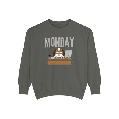 Monday Face Dog Stares Blankly Unisex Crewneck Sweatshirt style 6