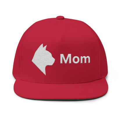 Stylish Embroidered Cat Mom Flat Bill Cap style 5