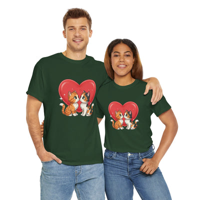 Cats in Love Unisex Tee - Cute Cat T-Shirt for Pet Lovers, Cat Owners, Sports Enthusiasts, Gifts for Animal Lovers, Casual Everyday Wear