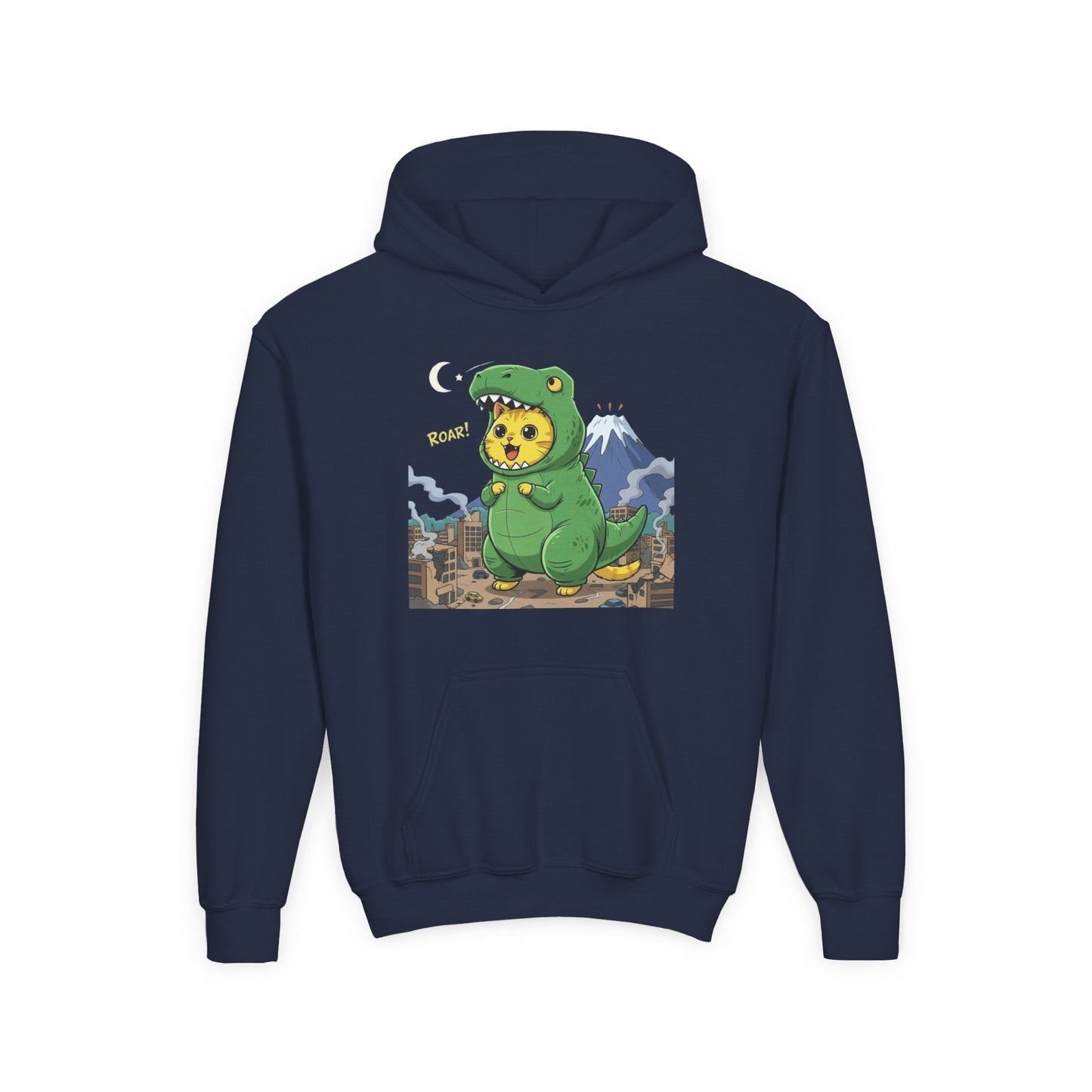 Cat cosplay Godzilla Unisex Kids Hoodie style 1