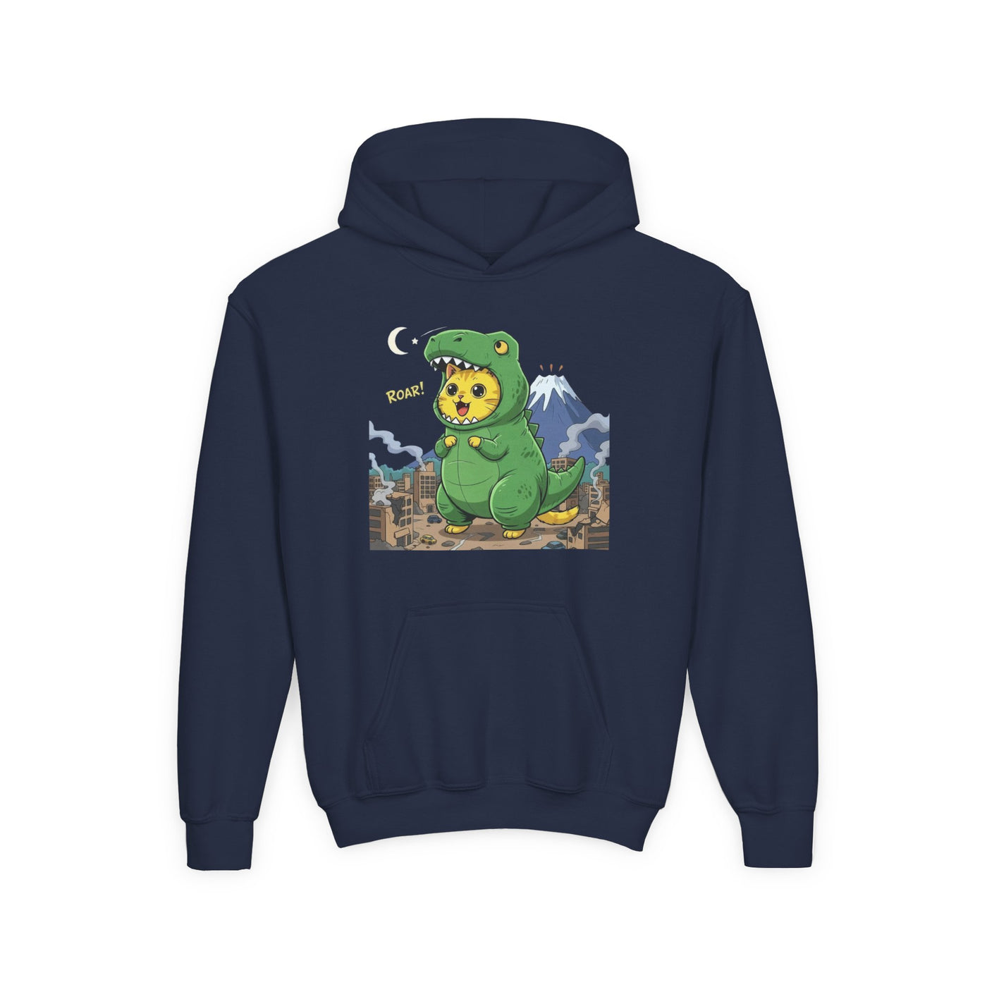 Cat cosplay Godzilla style 1 Unisex Kids Hoodie - Fun & Cozy Heavy Blend Sweatshirt with Cute Design
