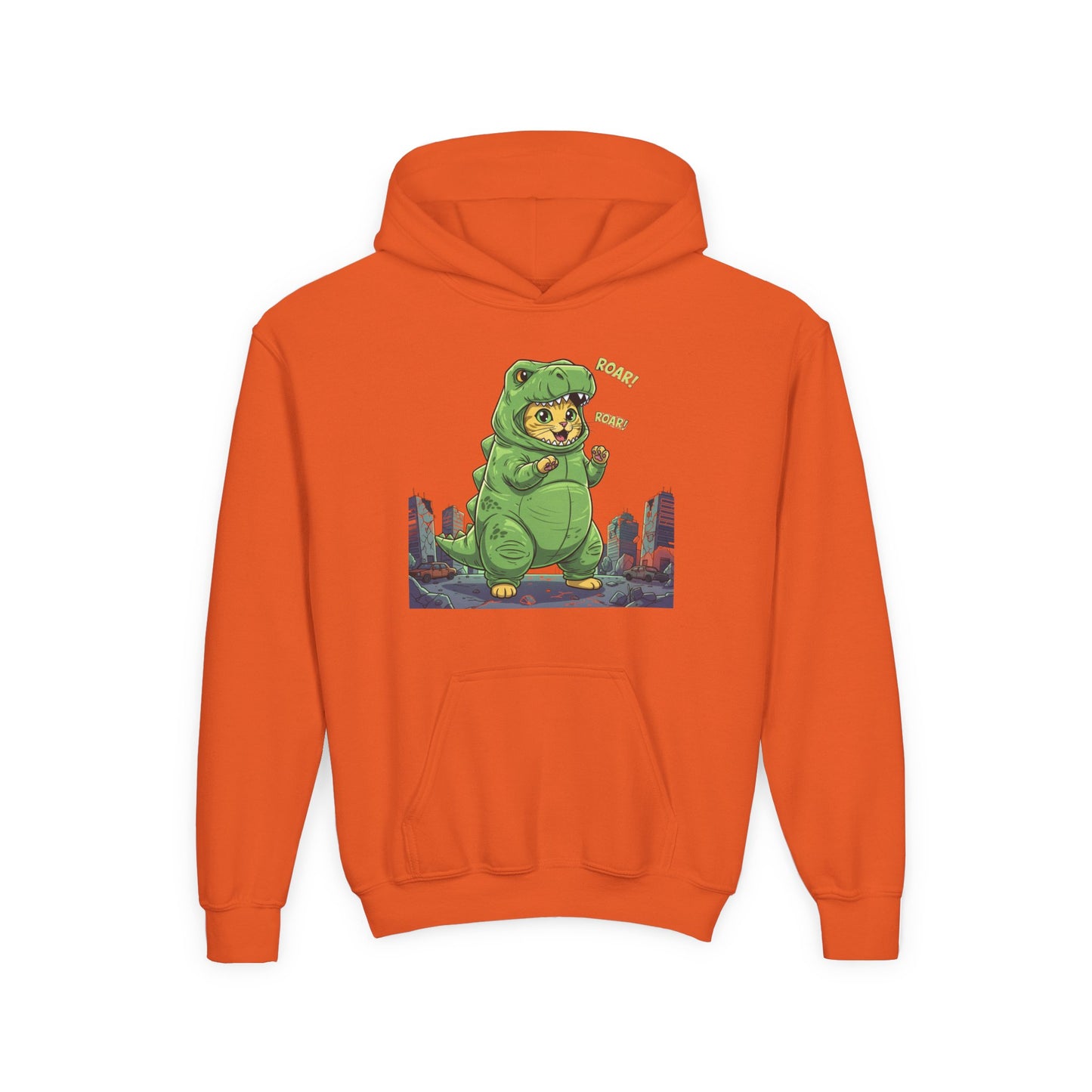 Cat cosplay Godzilla Unisex Kids Hoodie style 2