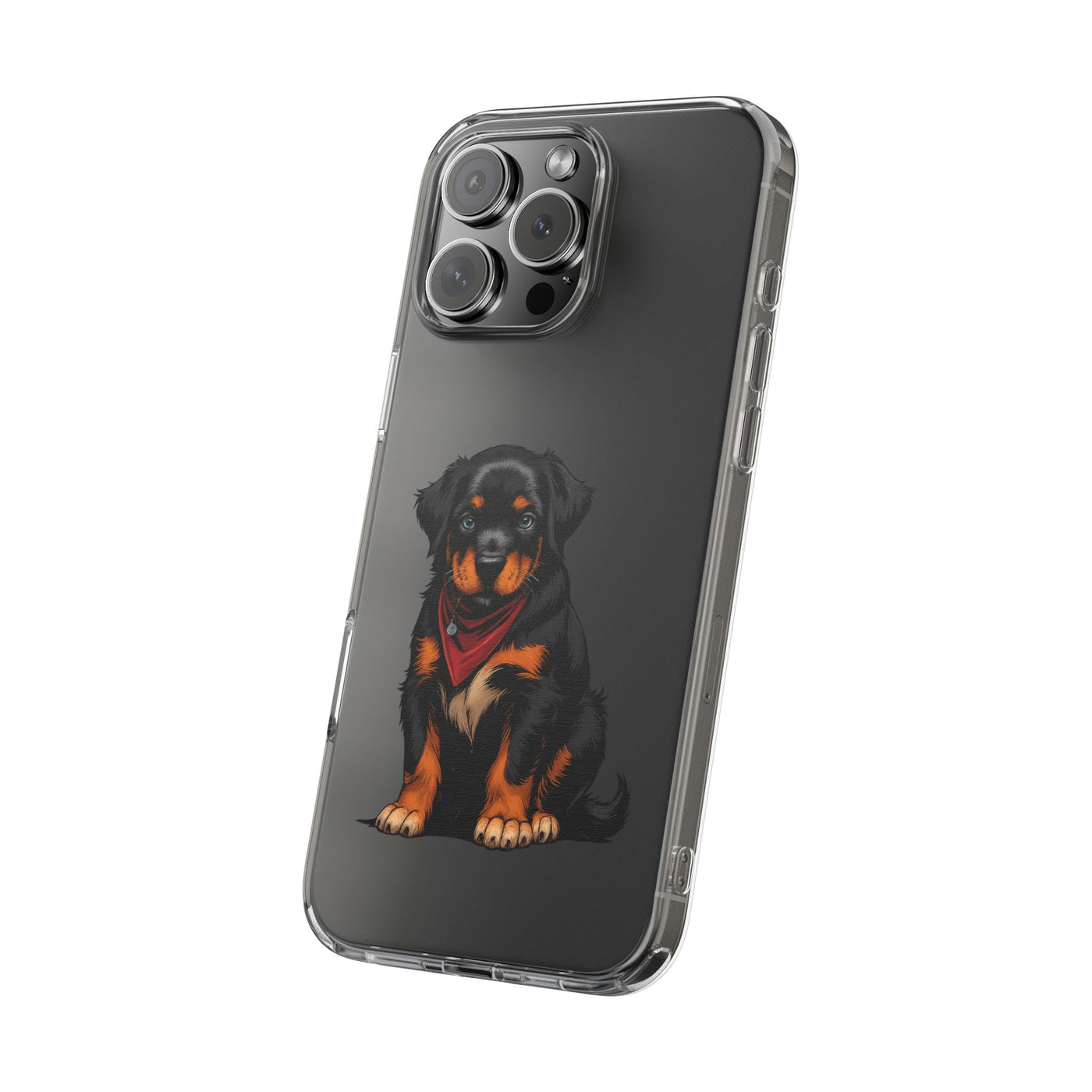 Rottweiler Dog Clear Phone Case, Impact-Resistant Phone Case, Dog Lover Gift, Pet Artwork, Cute Dog Accessory