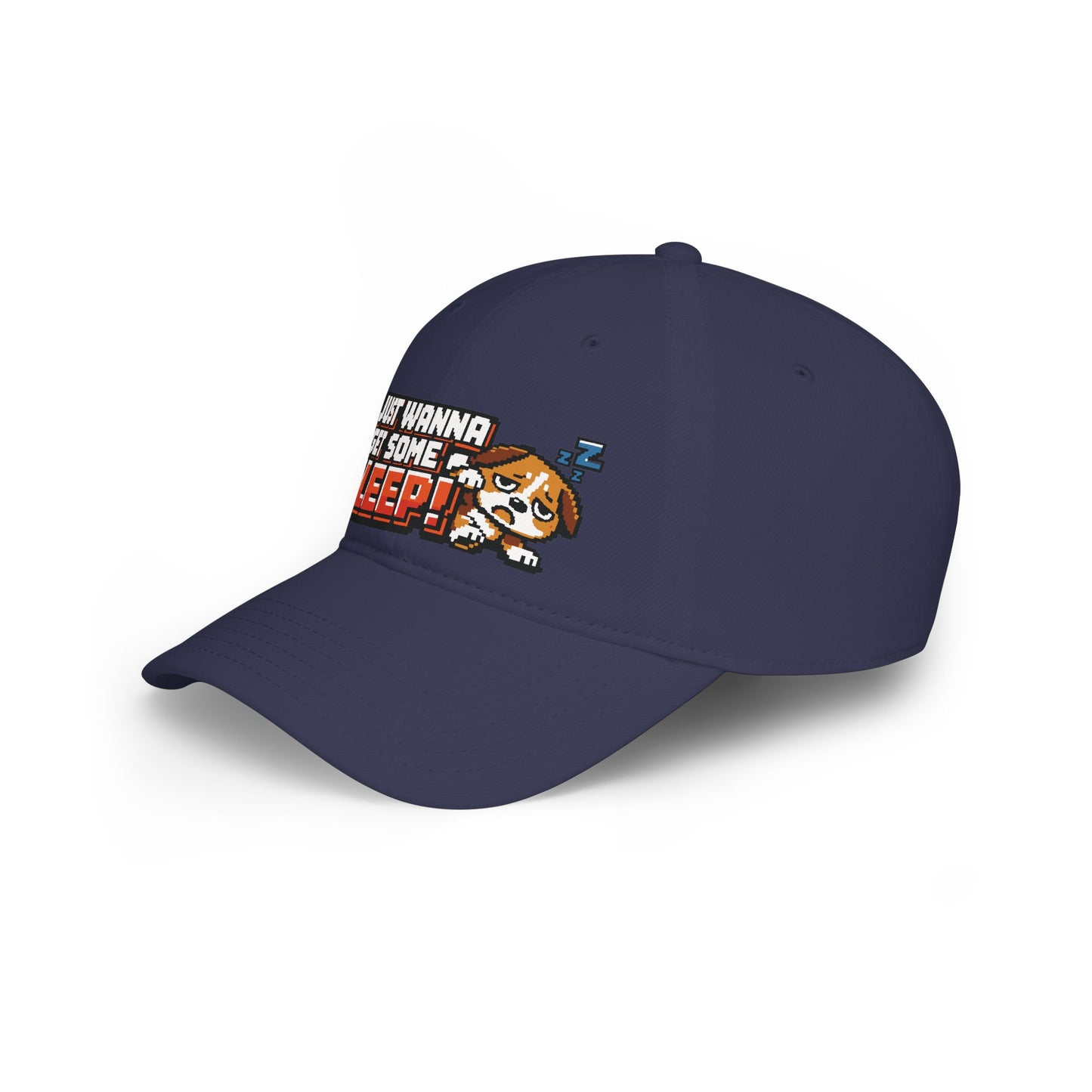 I Just Wanna Get Some Sleep Pixel Dog Low Profile Cap Hat